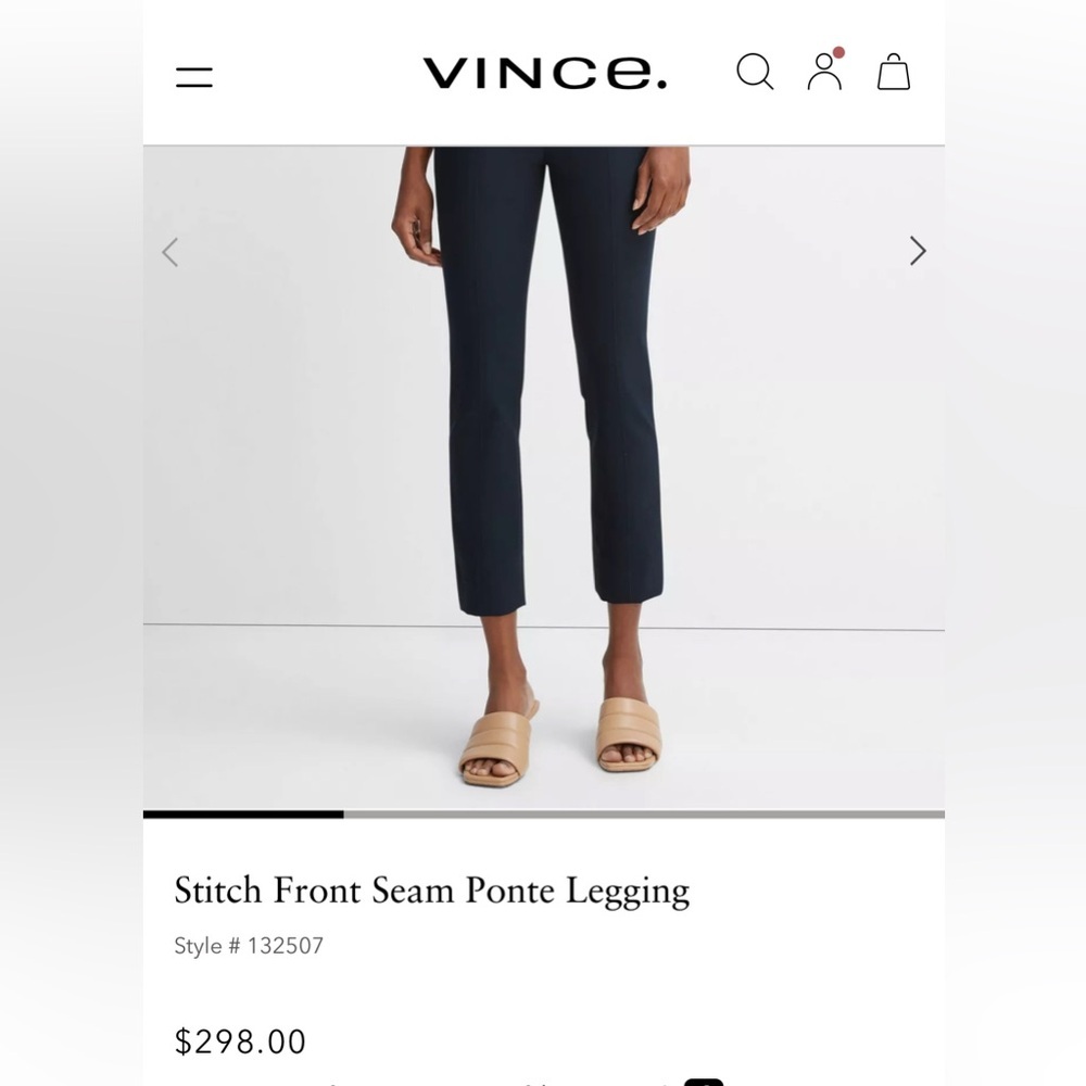 Vince Midnight Blue Seam Ponte Legging Size M - Picture 5 of 12
